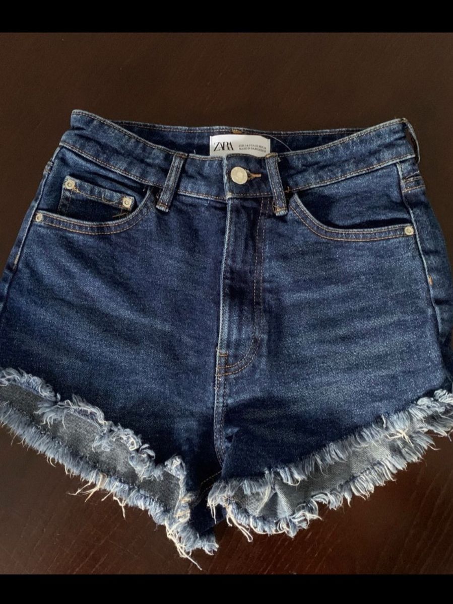 short jeans cintura alta zara
